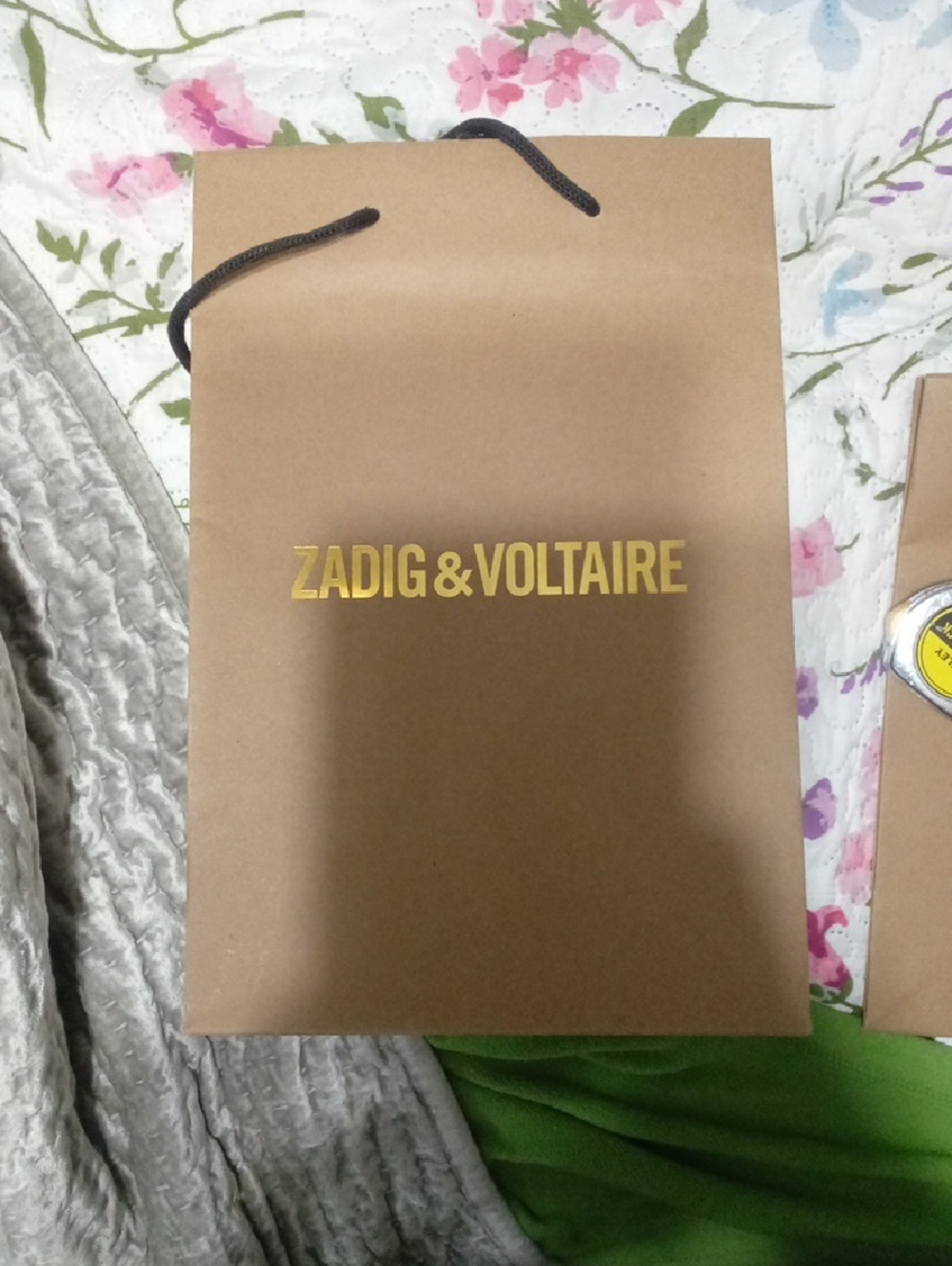 Zadig & Voltaire Kraft Brown Gift Bag with Gold Logo